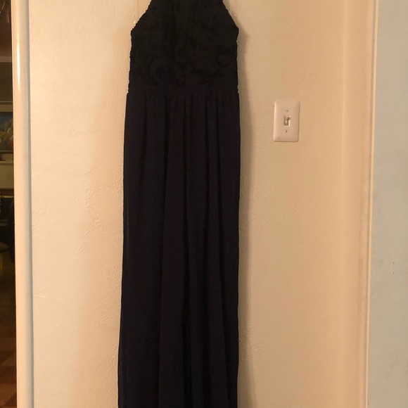 Elegant Dark Blue/ Navy chiffon jumpsuit - Picture 6 of 9